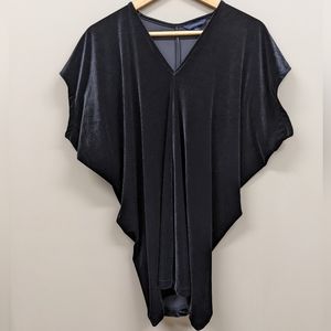 Land's End Black Velvet Draped Top